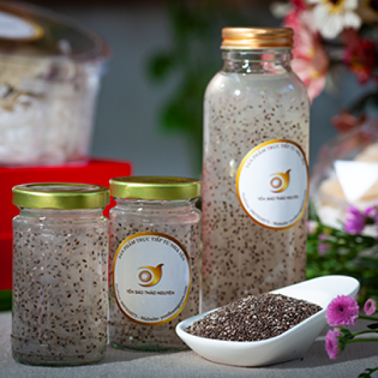 Yến tươi chưng thủ công - vị hạt chia - chai 100ml