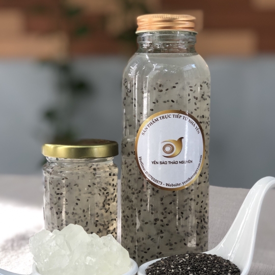 Yến tươi chưng thủ công - vị hạt chia - chai 100ml