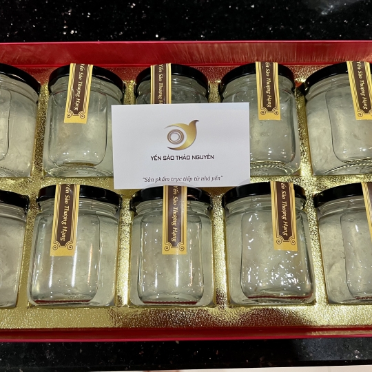 Set 10 chai Yến tươi chưng thủ công - vị lá dứa - chai 100ml