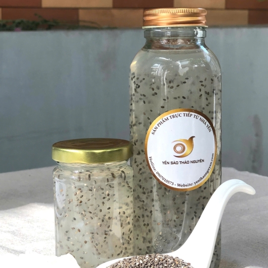 Set 10 chai Yến tươi chưng thủ công - vị hạt chia - chai 100ml